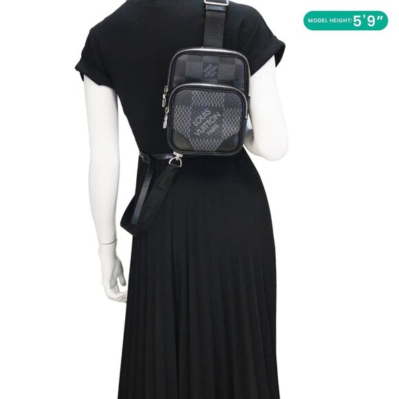 Louis Vuitton Amazone Sling Damier Graphite Crossbody Bag Black - Picture 2 of 14